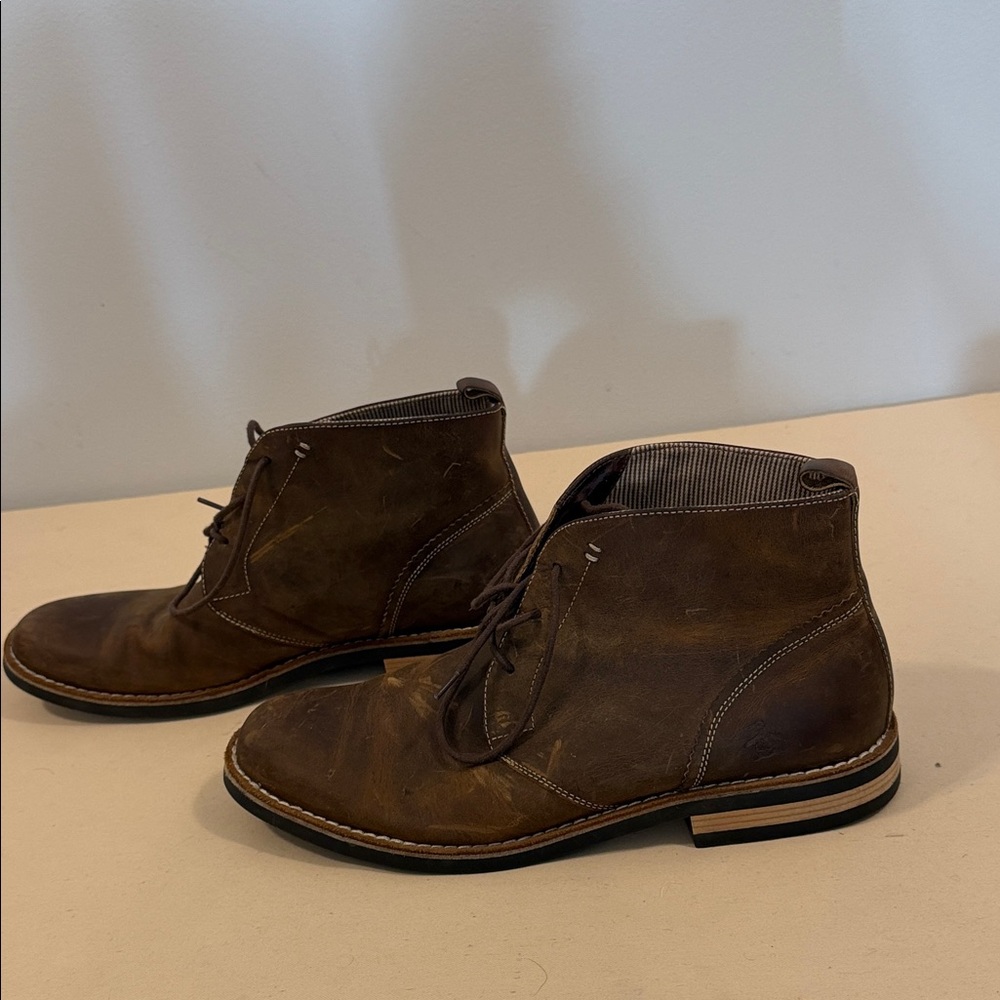 Penguin Men’s Chukka Boots Size 11 Brown Leather Lace Up Casual Ankle